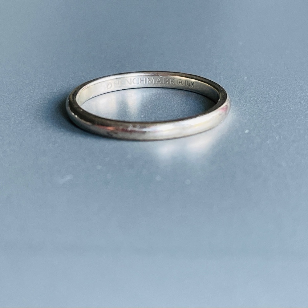 Benchmark 14k White Gold Stackable Ring Band Or K… - image 3